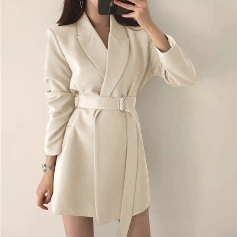 Damen Blazer-Kleid Tailliert Gürtel Norvielle