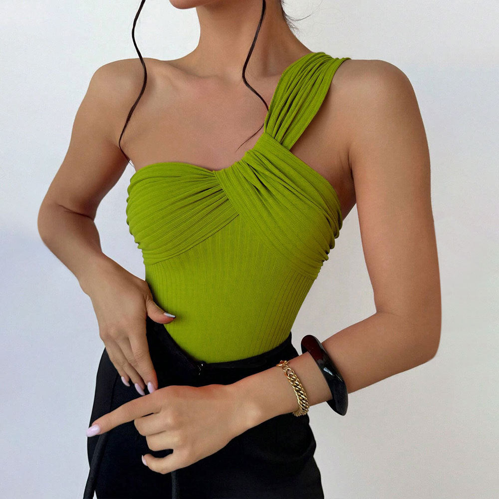Damen Einerarm Badeanzug mit Drapierungsdesign
