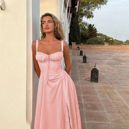 Damen Maxikleid Schulterfrei Rüschen Norvielle