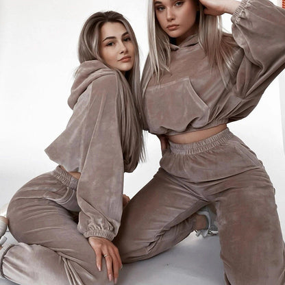 Damen Oversized Loungewear Set Kapuze Weites Design Norvielle - Norvielle