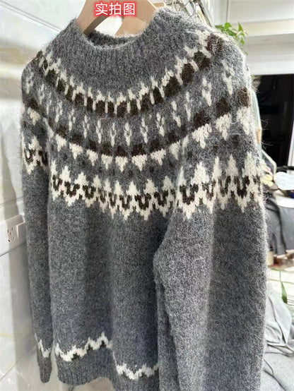 Damen Strickpullover Norwegermuster Norvielle