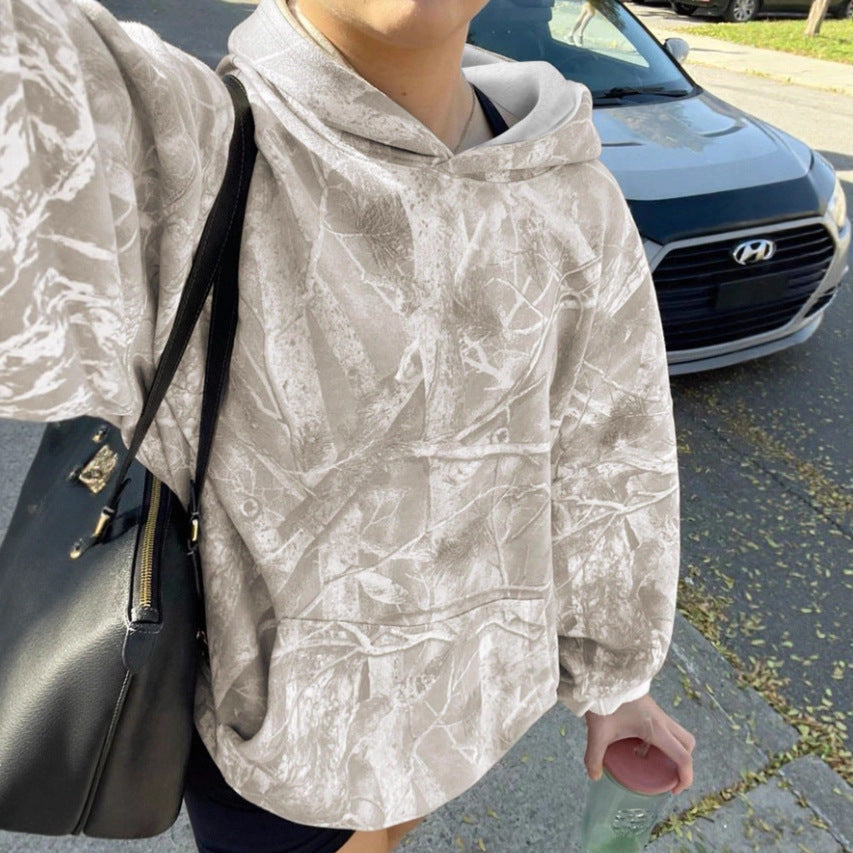 Damen Kapuzenpullover Camouflage Muster Norvielle
