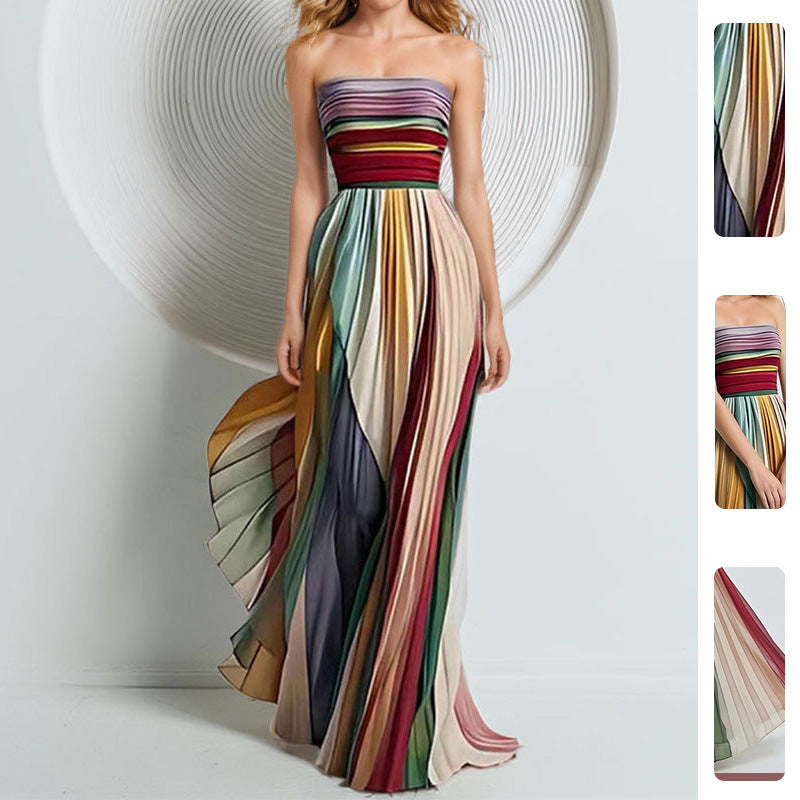 Damen Maxikleid Fließend Raffinierte Farbverläufe Norvielle - Norvielle