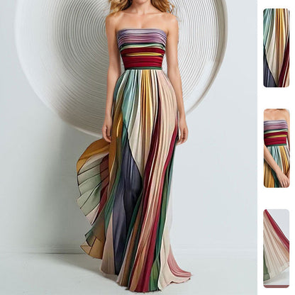 Damen Maxikleid Fließend Raffinierte Farbverläufe Norvielle - Norvielle