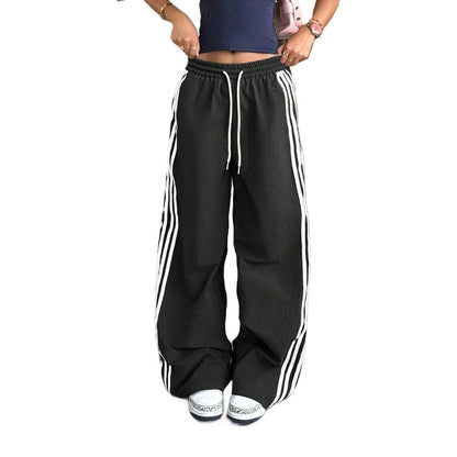Damen High-Waist Jogginghose mit Streifenmuster