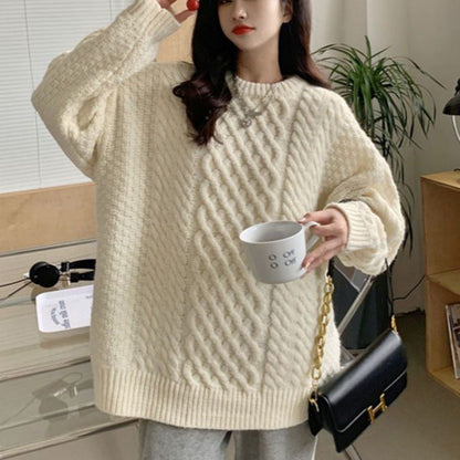 Damen Grobstrickpullover Einzigartige Struktur Norvielle
