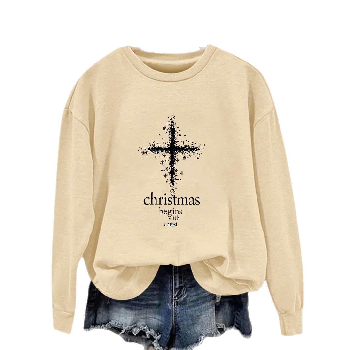 Damen Sweatshirt Christliches Motiv Weich Norvielle