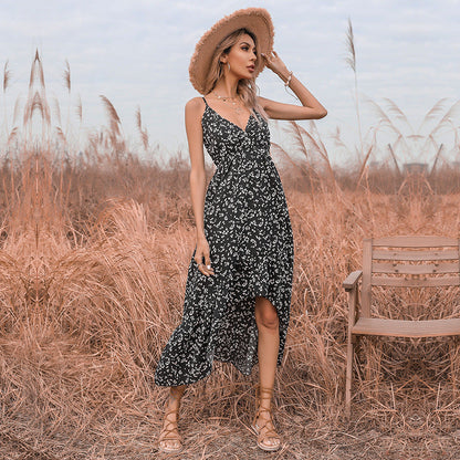 Damen Maxikleid Blumenmuster Rüschen Norvielle