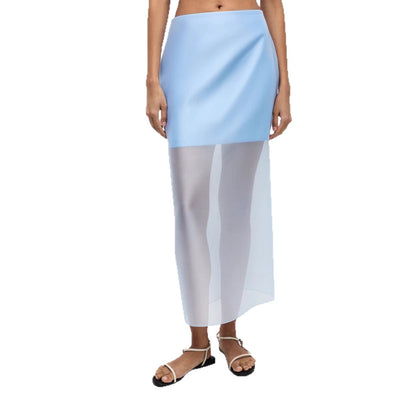 Damen Chiffon-Rock Lang Elegante Silhouette Mit Seitlichem Schlitz