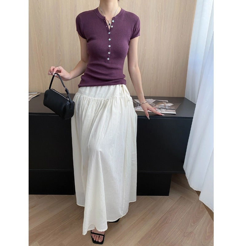 Damen Leinenhose Weites Bein Bequem Natur