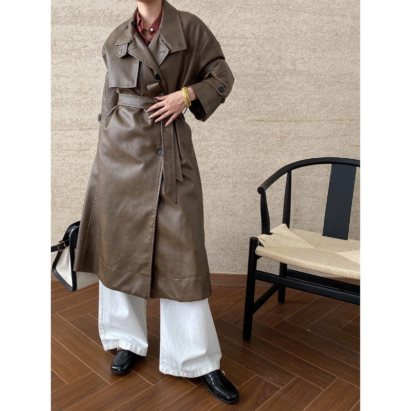 Damen Trenchcoat mit Gürtel und Kragen Norvielle - Norvielle