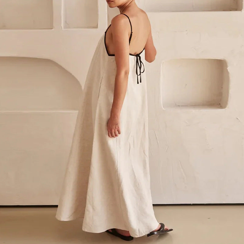 Damen Maxikleid Lockerer Schnitt Verstellbare Träger Norvielle