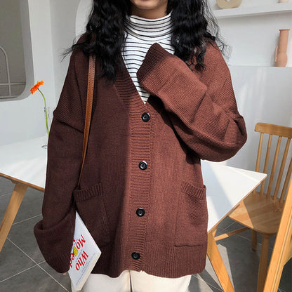 Damen Cardigan Lässiger Schnitt Überschnittene Schultern Bequem