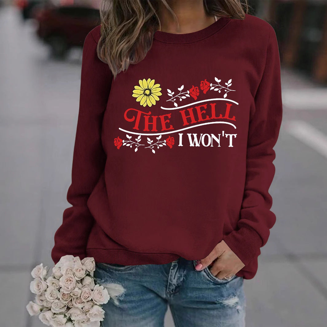 Damen Sweatshirt Verspielt Motiv Bequem Norvielle