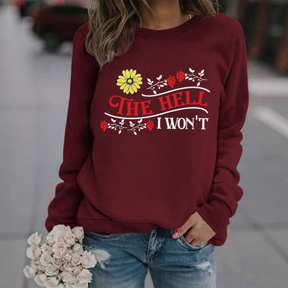 Damen Sweatshirt Verspielt Motiv Bequem Norvielle