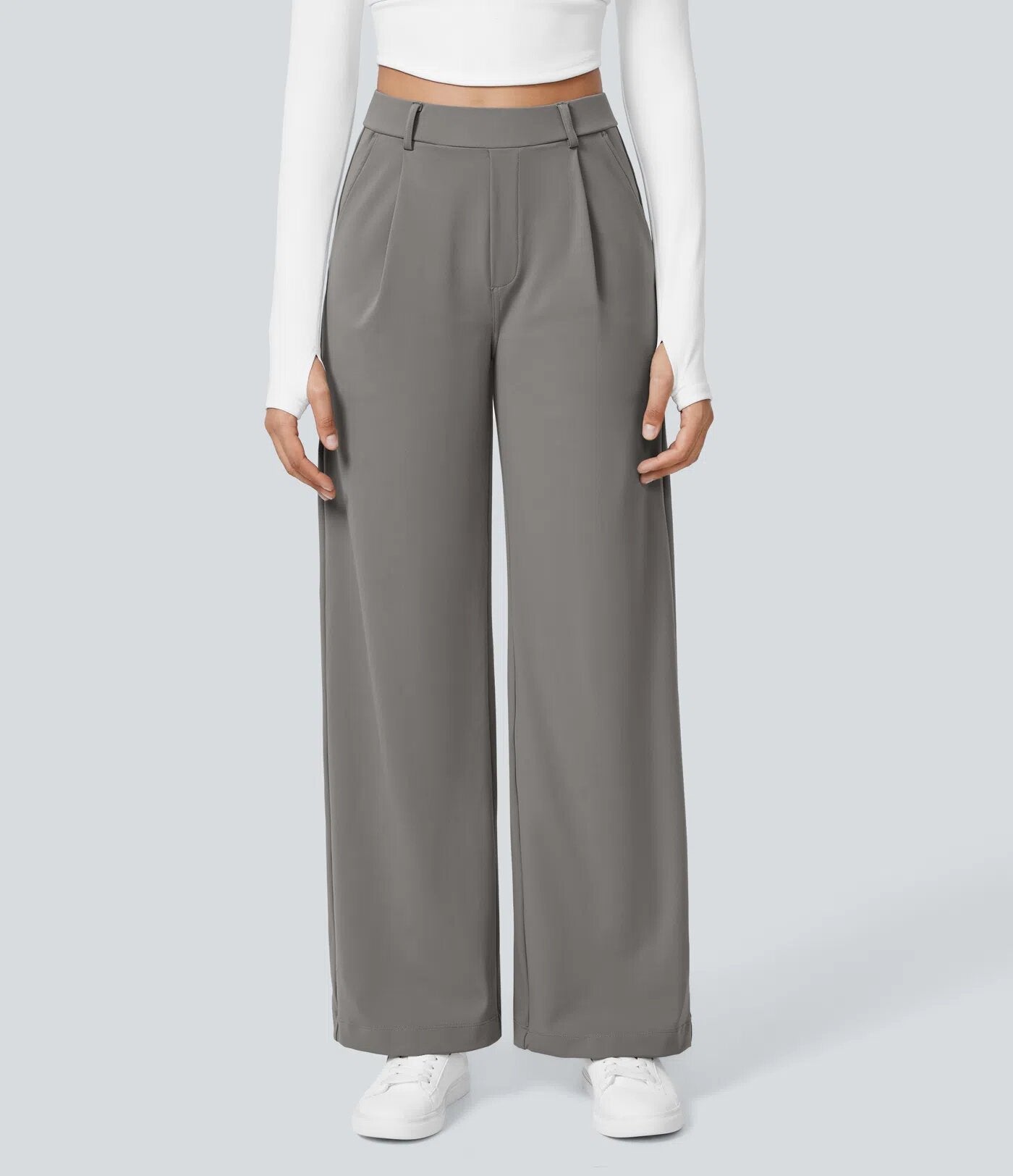 Damen Palazzo-Hose Weit Geschnitten Falten Norvielle