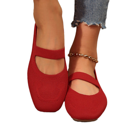 Damen Ballerinas Atmungsaktives Gummiobermaterial Verstellbarer
