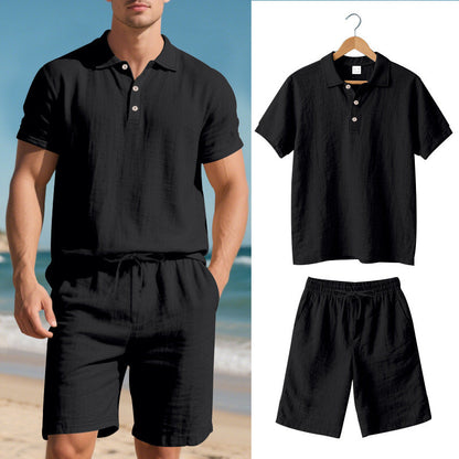 Norvielle Damen Kurzärmliges Poloshirt und Shorts Strandanzug