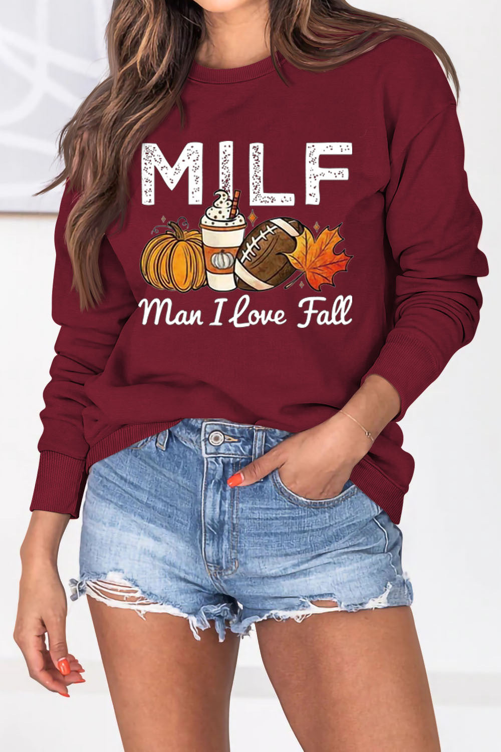Damen Sweatshirt Herbstmotiv Inspirierender Schriftzug Norvielle