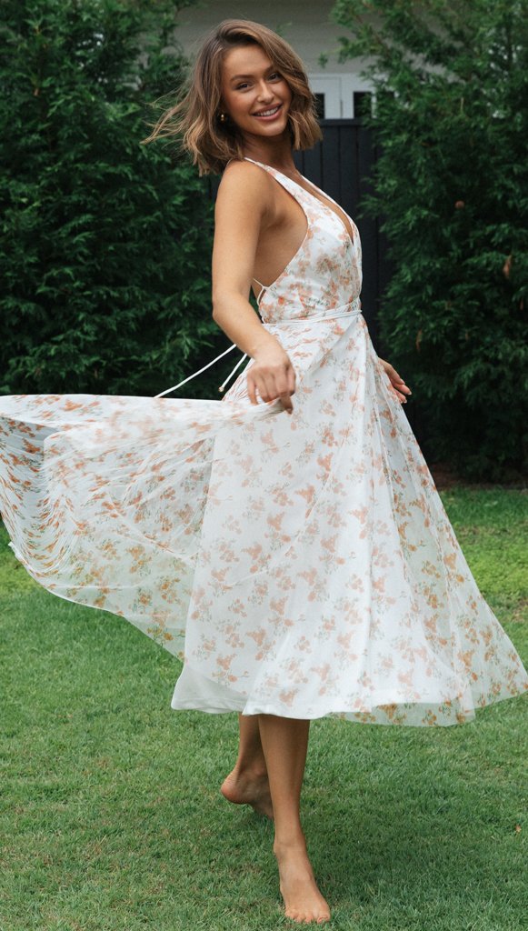 Damen Maxi-Kleid V-Ausschnitt Chiffon