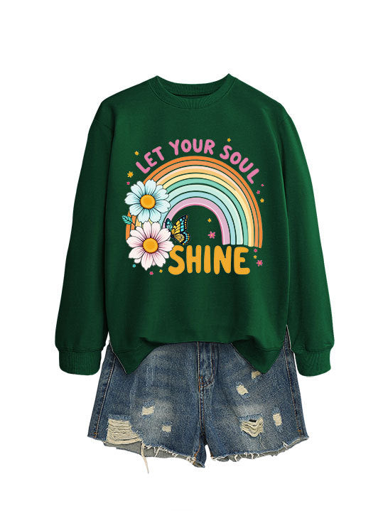 Damen Sweatshirt Bunt Floralmuster Baumwolle