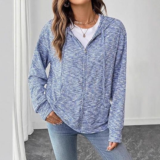 Damen Zip-Jacke mit Kapuze Norvielle Bequem - Norvielle