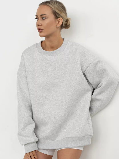 Damen Sweatshirt Weiches Innenfutter Breite Schultern Norvielle