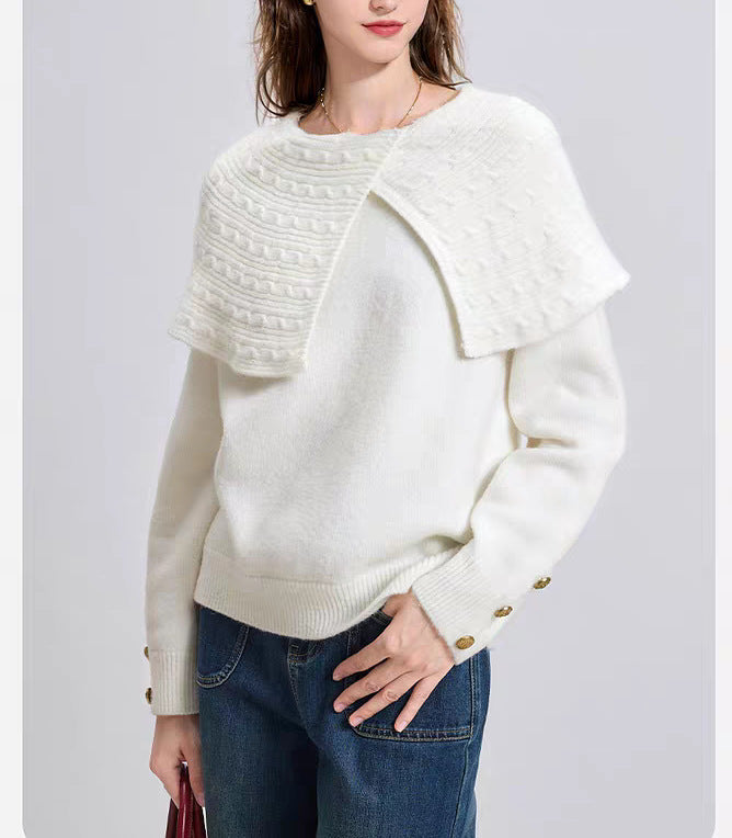 Damen Pullover Waldgrün Strukturiert Kragen