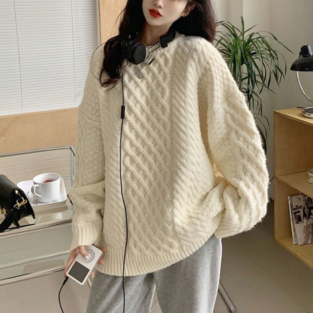 Damen Grobstrickpullover Einzigartige Struktur Norvielle