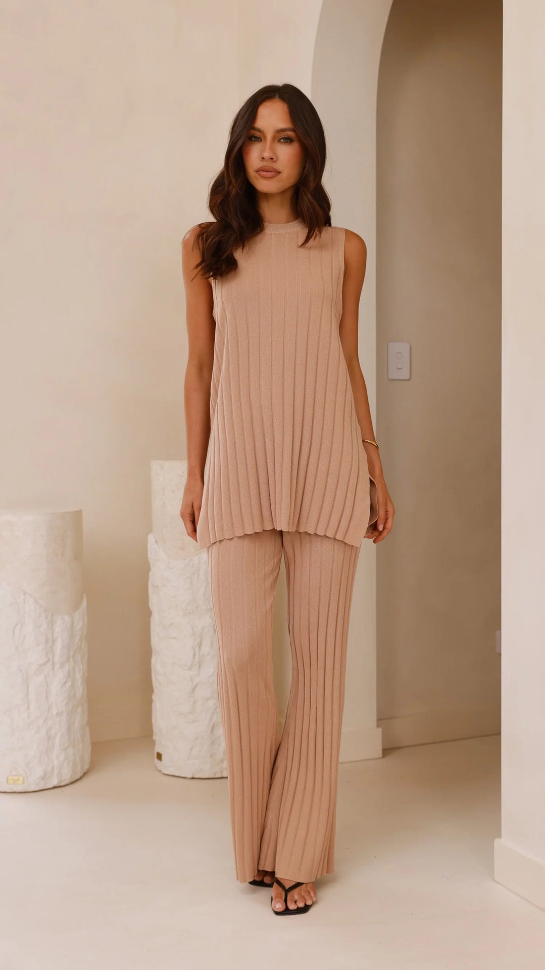 Damen Rib-Loungewear-Set Norvielle Elegantes Set