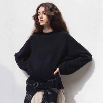 Damen Strickpullover Hochgeschnitten Komfort Norvielle