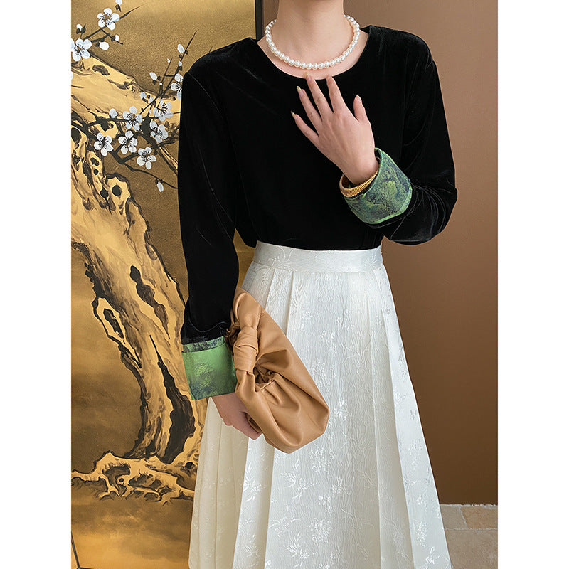Damen Palazzo-Hose mit Bindebändern Elegantes Design Schwarz - Norvielle