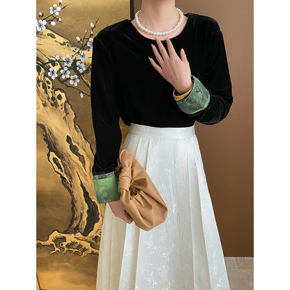Damen Palazzo-Hose mit Bindebändern Elegantes Design Schwarz - Norvielle
