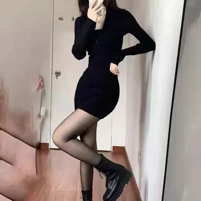 Damen Minikleid Figurbetont Rippstruktur Norvielle