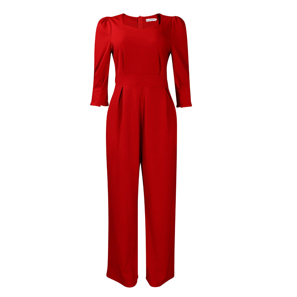 Damen Jumpsuit V-Ausschnitt Tailliert Norvielle