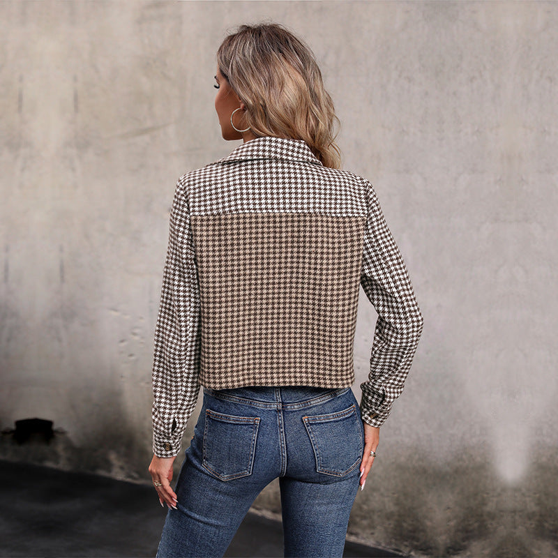 Damen Karojacke Crop-Schnitt Norvielle