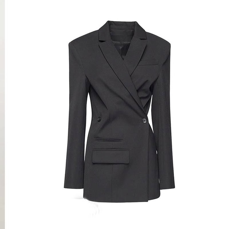 Damen Blazer Asymmetrisch Moderner Schnitt Norvielle