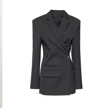 Damen Blazer Asymmetrisch Moderner Schnitt Norvielle