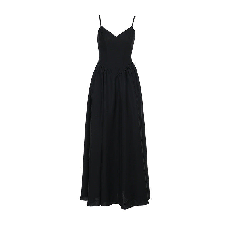 Damen Sommerkleid Lang Spaghettiträger Norvielle