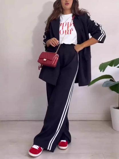Damen Blazer-Set Sportlich Weit Norvielle