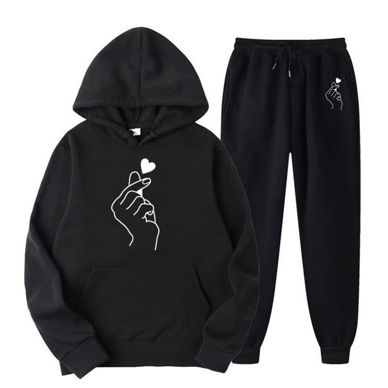 Damen Jogginganzug Herzmotiv Bequem Norvielle - Norvielle