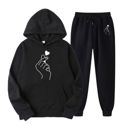 Damen Jogginganzug Herzmotiv Bequem Norvielle - Norvielle