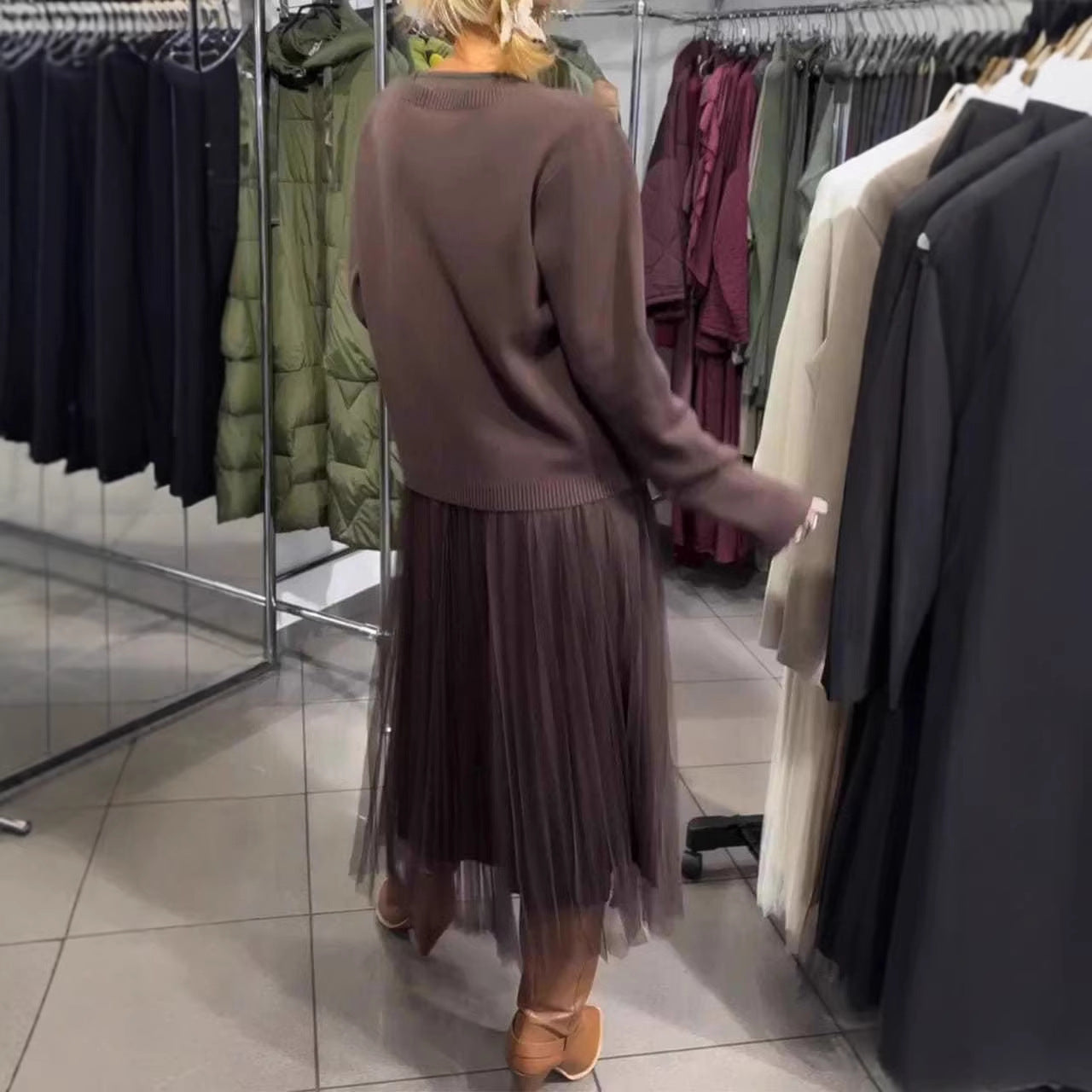 Damen Asymmetrischer Pullover mit Drapierung Norvielle