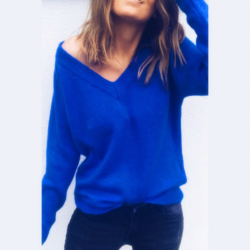 Damen Pullover V-Ausschnitt Lässiger Schnitt Norvielle