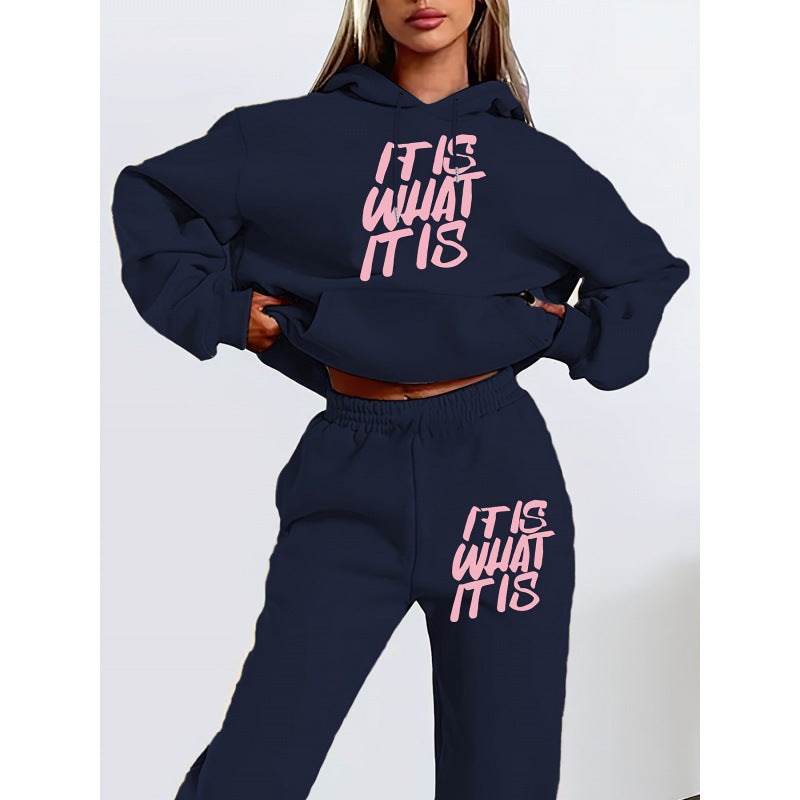 Damen Sweatshirt Jogginghose Set Baumwolle Norvielle