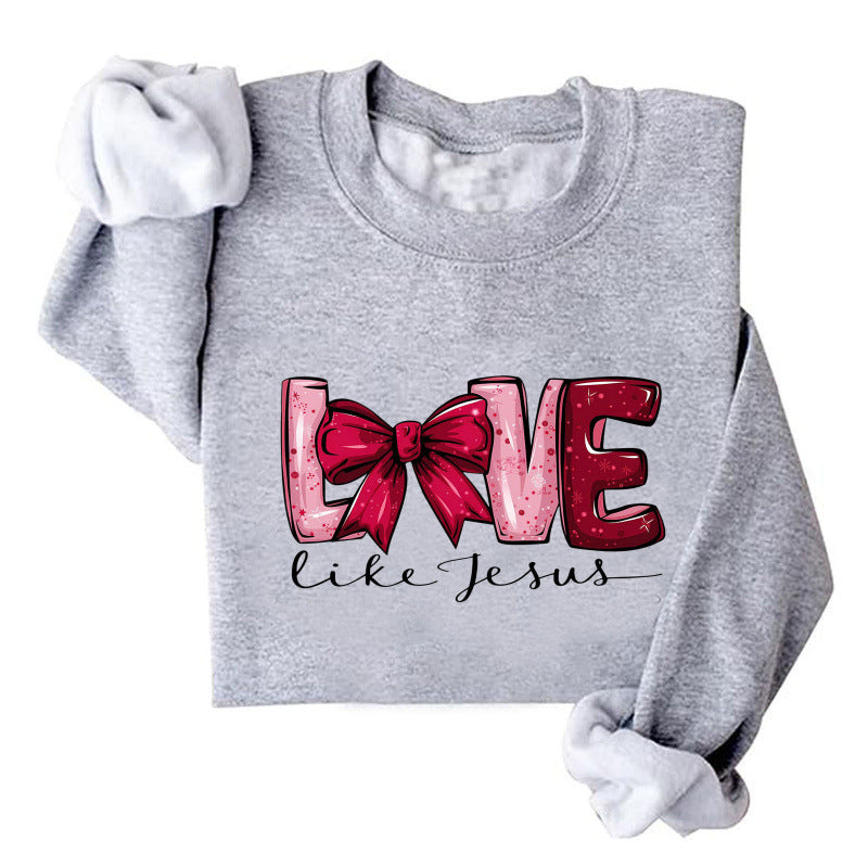 Damen Sweatshirt Herzmotiv Verspielter Aufdruck Norvielle