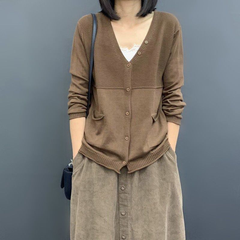 Damen Strickjacke Strukturiert Beige - Norvielle