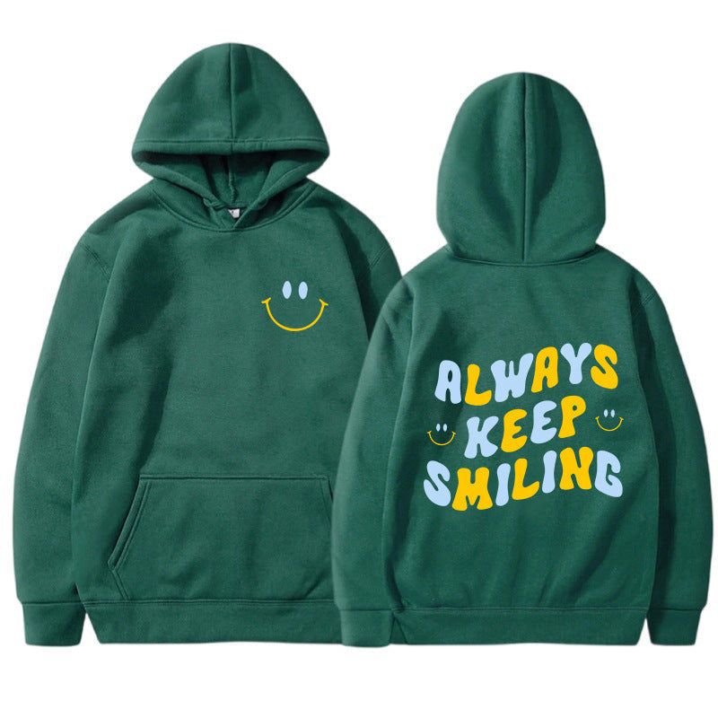 Damen Kapuzenpullover mit Schriftzug und Kängurutaschen