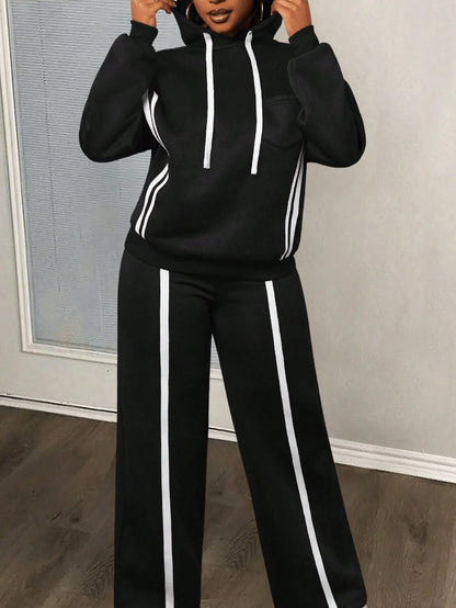 Damen Sportset Hoodie und Jogginghose Streifen Norvielle