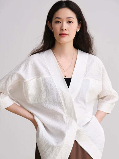 Damen Offen Geschnittene Bluse Elegant Norvielle